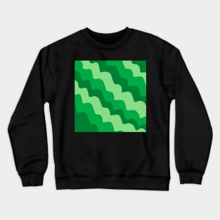 Green wavy ocean waves gradient Crewneck Sweatshirt